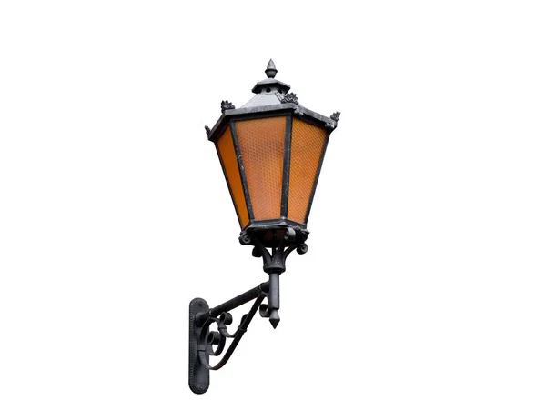Vintage Street Night Lampa Isolerad Vit Bakgrund — Stockfoto