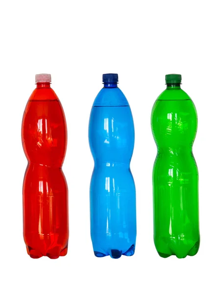 Bottiglia Animale Domestico Colore Isolato Sfondo Bianco — Foto Stock