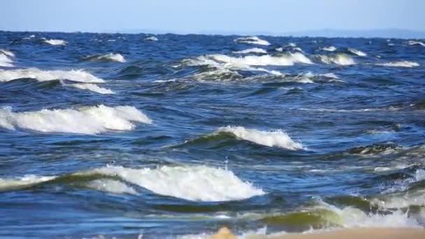 Шторм Море Волны Качающиеся Морской Воде Замедленное Движение — стоковое видео
