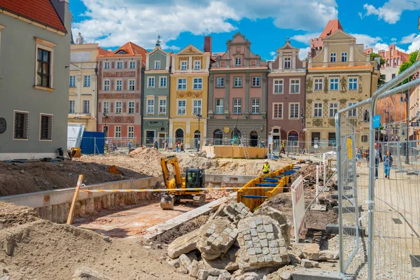 2022 Renovation Old Market Square Poznan Poland — Stock Photo, Image