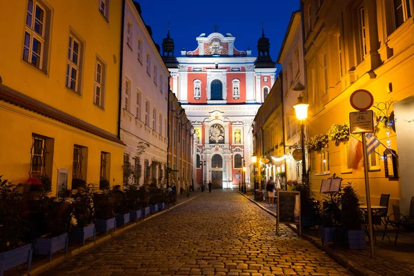 2022 Famous Fara Church Night Poznan Poland — Stock Photo, Image