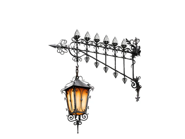 Vintage Street Night Lamp Isolated White Background — Stock Photo, Image