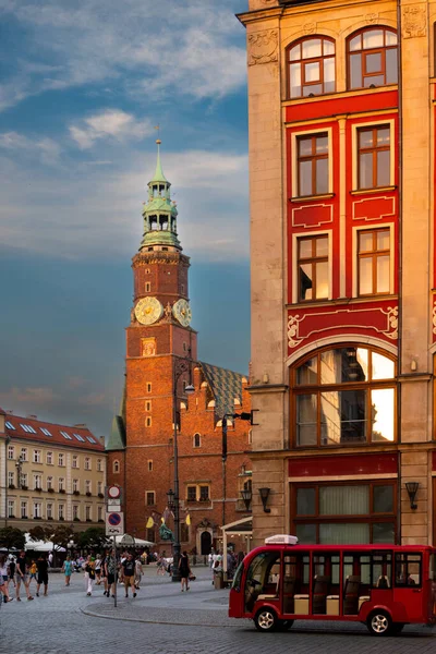 2022 Altes Rathaus Marktplatz Der Abenddämmerung Wroclaw Polen — Stockfoto