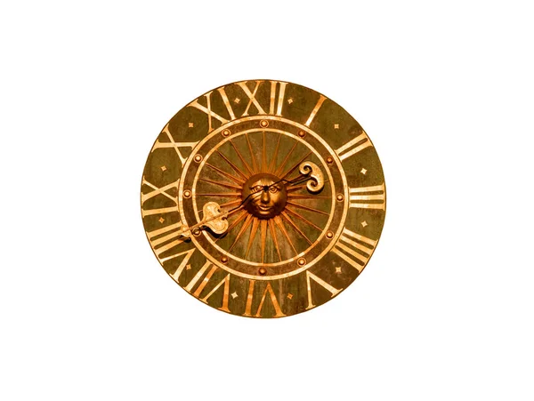 Средневековые Винтажные Часы Белом Фоне — стоковое фото