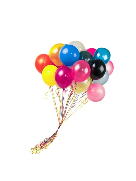 Beyaz Arka Plan Üzerinde Izole Uçan Balonlar — Stok fotoğraf