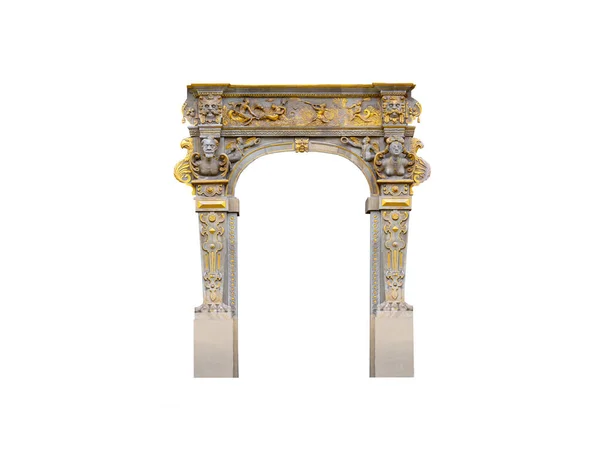 Arco Medieval Isolado Sobre Fundo Branco — Fotografia de Stock