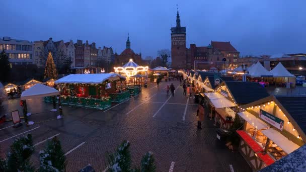 2022年 Gdansk波兰圣诞市场 — 图库视频影像