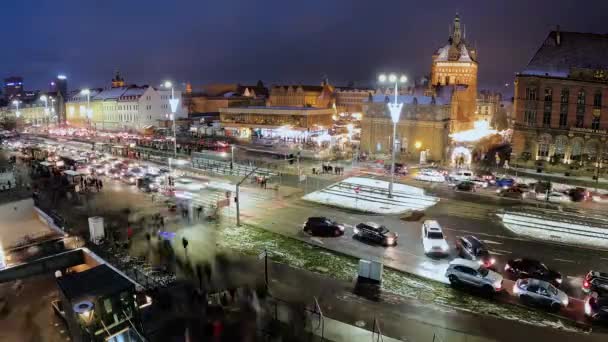 2022 크리스마스 그단스크 폴란드의 역사적 지역을 수있다 실러캔스 — 비디오