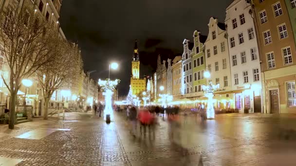 2022 Год 412 Люди Длинной Улице Гданьска Время Истекает — стоковое видео