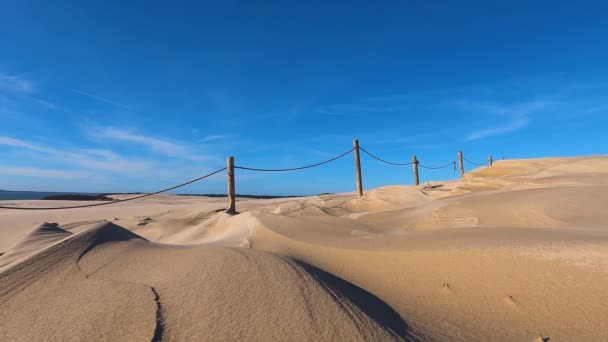 Flyttande Sanddyner Öknen Slowinski National Park Leba Polen Tidsfrist — Stockvideo