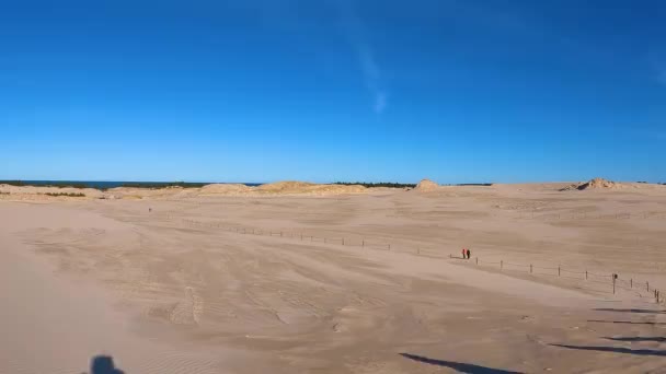 Polonya Nın Leba Kentindeki Slowinski Ulusal Parkı Nda Çöldeki Kum — Stok video