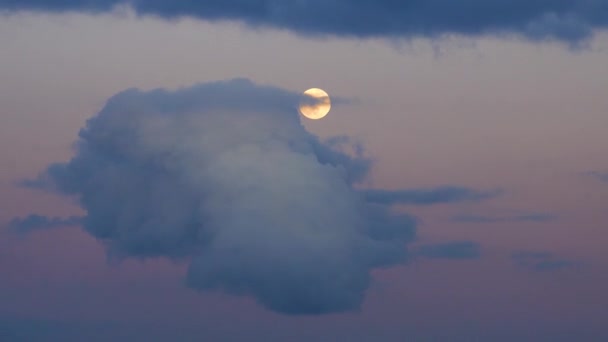 Upływ Czasu Poruszające Się Chmury Tle Pełni Księżyca Nocy — Wideo stockowe