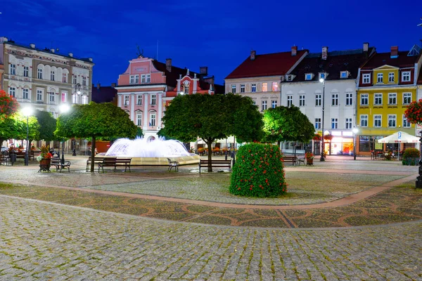 2022 Night Lighting Market Square Walbrzych Poland — Stock Photo, Image