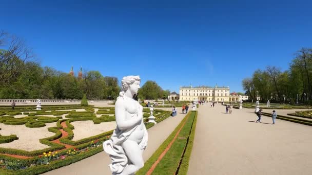 2023 ブランキ宮殿と庭園 バイアルストック ポーランド — ストック動画