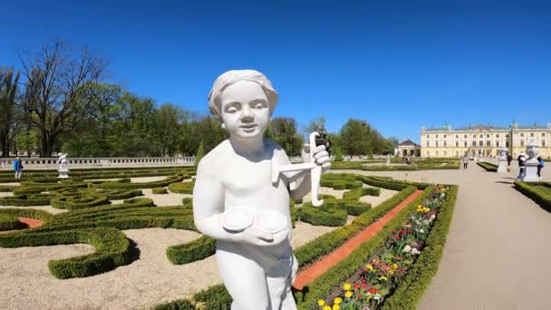 2023 Γλυπτά Στο Branicki Palace Garden Bialystok Πολωνία — Αρχείο Βίντεο