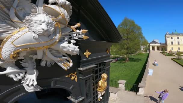 2023 Sculpturen Branicki Palace Garden Bialystok Polen — Stockvideo