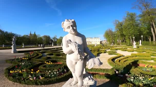 2023 Скульптуры Саду Дворца Браницких Белосток Польша — стоковое видео