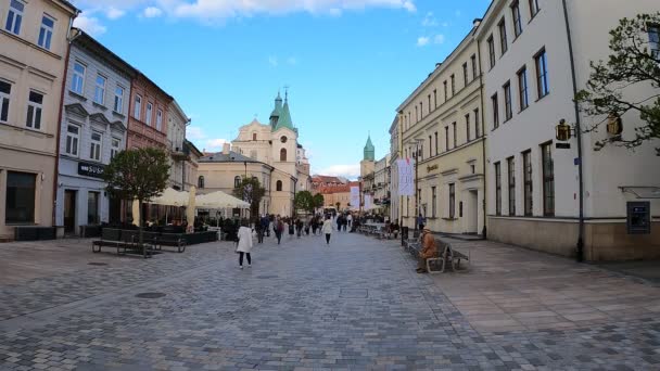 2023 ルブリン市の旧市街 ポーランド タイムトラフィック — ストック動画