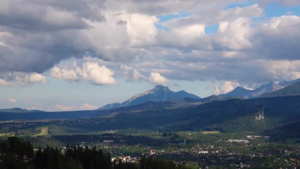 Belle Vue Avec Des Montagnes Arrière Plan Vue Sur Tatra — Video