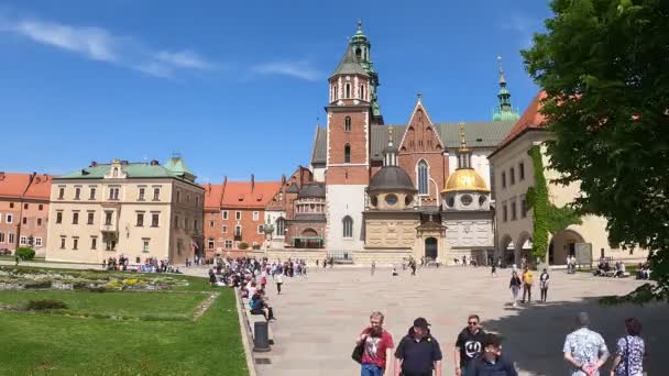 2023 Castillo Wawel Cracovia Polonia Lapso Tiempo — Vídeo de stock