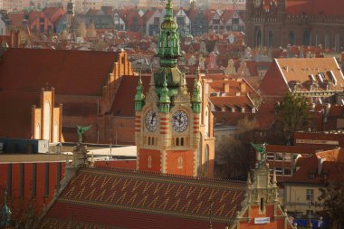 14.01.2023: Eski şehir Gdansk 'ın tarihi bölümü. Polonya