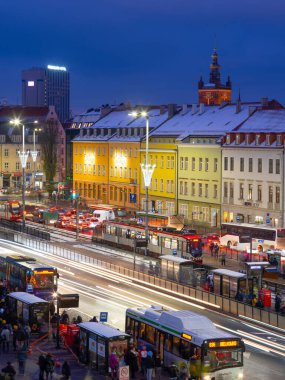 2022-12-09; Gdansk Polonya 'nın akşam manzarası