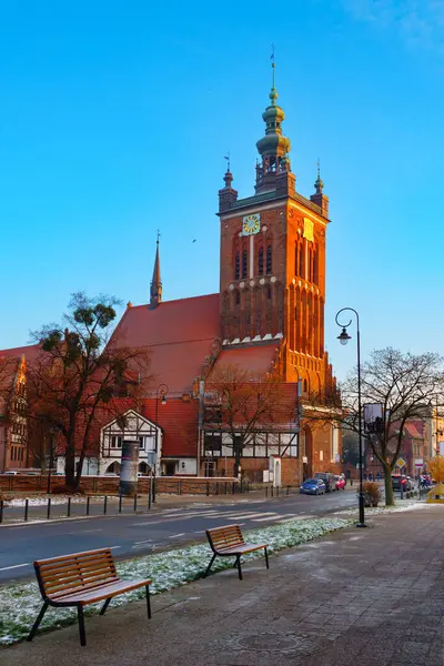 2022 Église Sainte Catherine Hiver Gdansk Pologne — Photo
