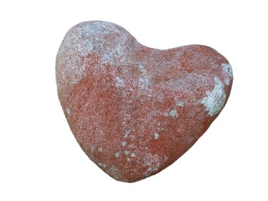  kalp oval taşı beyaz arkaplanda izole