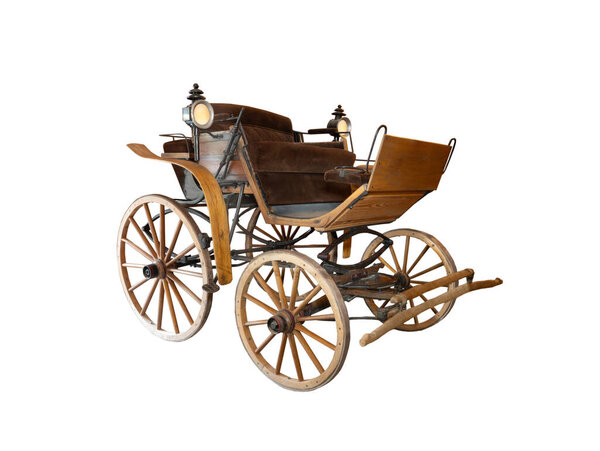 старая винтажная карета изолирована на белом фоне