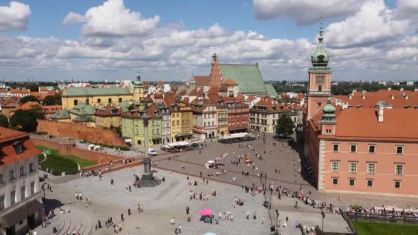 2022 Castelo Real Coluna Sigismund Cidade Velha Varsóvia Polônia Lapso — Vídeo de Stock