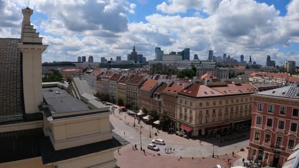 2022 Vista Desde Plataforma Observación Taras Widokowy Casco Antiguo Varsovia — Vídeo de stock