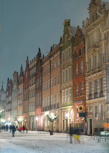 2023 Rues Historiques Soir Gdansk Pologne — Photo