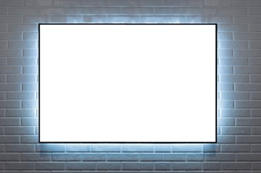 Çerçeve 3: 2 tuğla duvarda asılı, aydınlık nükteli ışık