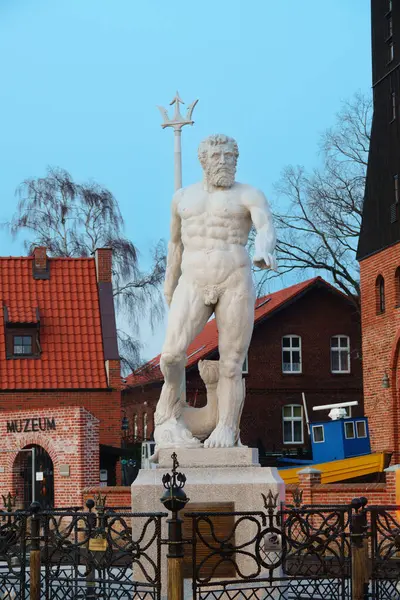 Stock image  15/02/2023 Hel city with Neptun sculpture in front of museum and church. Hel, Poland. 