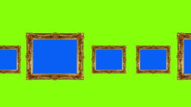 Resim çerçevesi 4x3 boyutu yeşil ekranda hareket ediyor