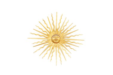 medieval golden sun detail isolated on white background clipart