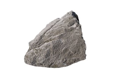 Buz kaplı taş beyaz arkaplanda izole.