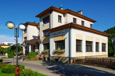 2023-08-24; View of a tourist mountain town in southern Szczyrk, Poland