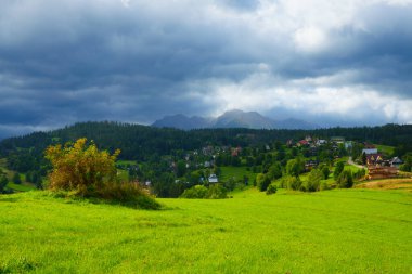  Güzel köy Brzegi, Bukowina Tatrzanska, Polonya.