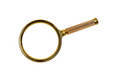 Büyüteç beyaz arkaplanda izole edilmiş