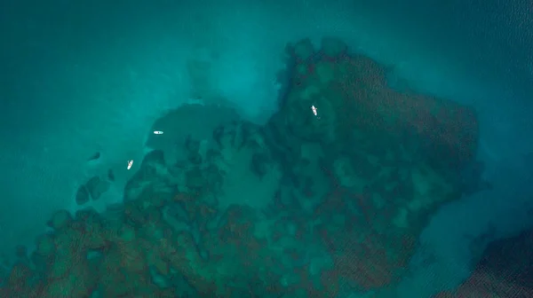 Aerial Sea Background Amazing Beautiful Photo Transparent Water Mediterranean Drone — Stock Photo, Image