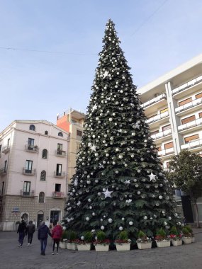 İtalya: Salerno 'daki Noel Ağacı manzarası, 8 Aralık 2022.