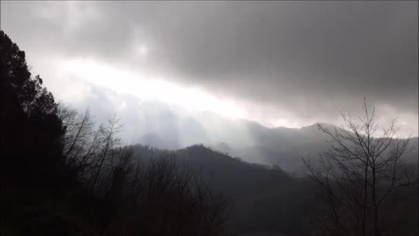 Time Lapse Clouds Mountain Landscape Giffoni Valle Piana Southern Italy — Stock Video