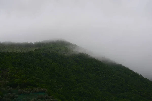 Mountain Landscape Fog Giffoni Valle Piana Southern Italy May 2023 — Stock Photo, Image