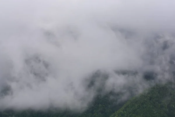Paysage Montagne Avec Brouillard Giffoni Valle Piana Italie Sud Mai — Photo