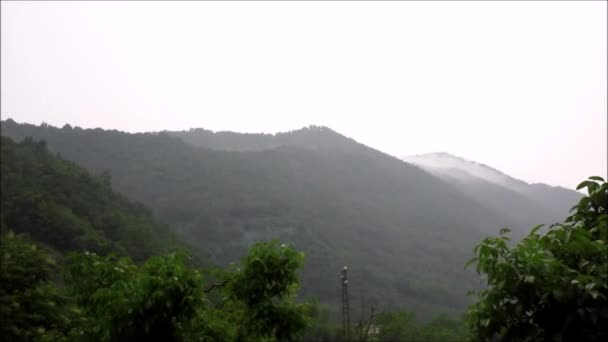 Time Lapse Βροχερή Μέρα Στο Giffoni Valle Piana Νότια Ιταλία — Αρχείο Βίντεο