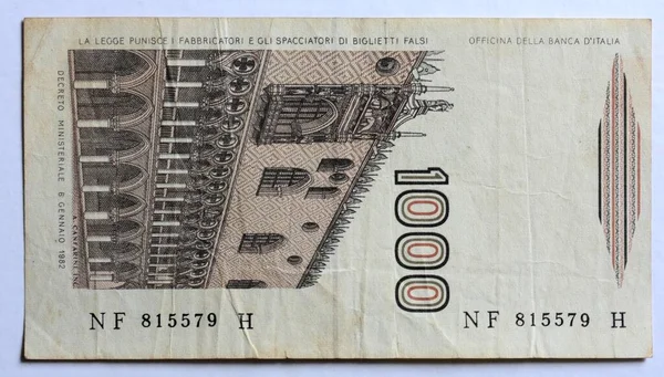 Джиффони Валлле Пиана Италия Июля 2023 Года Банкнота 1000 Лир — стоковое фото
