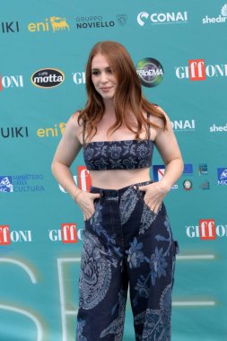 GIFFONI VALLE PIANA - 22 Temmuz 2023: Ludovica Martino Giffoni Film Festivali 2023 - 22 Temmuz 2023 tarihinde Giffoni Valle Piana, İtalya.