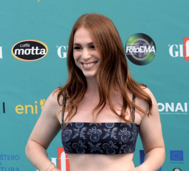 GIFFONI VALLE PIANA - 22 Temmuz 2023: Ludovica Martino Giffoni Film Festivali 2023 - 22 Temmuz 2023 tarihinde Giffoni Valle Piana, İtalya.