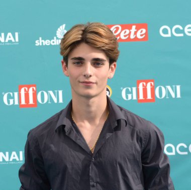 GiFFONI VALLE PİANA - 28 Temmuz 2023: Andrea Arru Giffoni Film Festivali 2023 - 28 Temmuz 2023 Giffoni Valle Piana, İtalya.